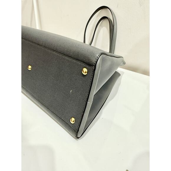 Fendi 2Jours Gray Textured Leather Double Shoulder Top Handle Handbag - Picture 7 of 12